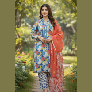 Bloom Harmony Printed Lawn 3-Piece Suit