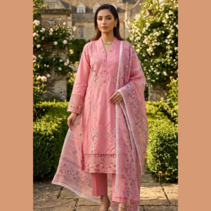 Rose Pink Embroidered 3-Piece Suit