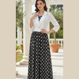 Premium Georgette Chiffon Floral Maxi Dress