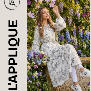 Monochrome Botanical Cotton Maxi Frock – Sophisticated Style with Everyday Comfort