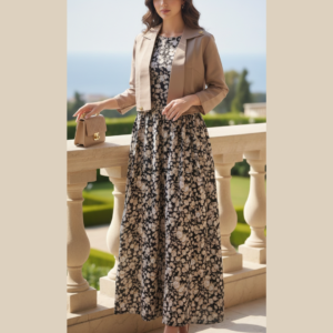 Premium Georgette Chiffon Floral Maxi Dress