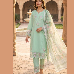 Mint Green Embroidered 3-Piece Suit