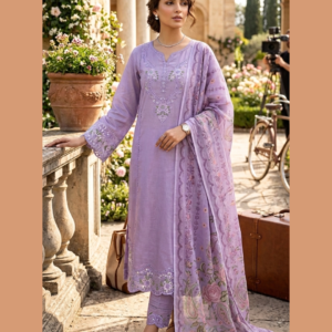 Lavender Embroidered 3-Piece Suit