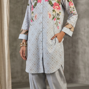 Blended Cotton Silk Printed Shirt