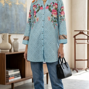 Women's Printed Silk Cotton Shirt