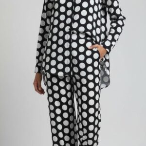 Arabic Lawn Polka Dot Cord Set – Black & White