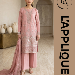 Unstitched Lawn 3-Piece Heavy Embroidered Dress