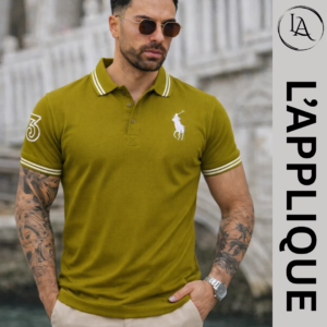 L’APPLIQUE Olive Green Signature Polo Shirt