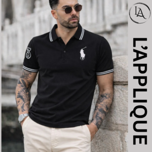 Premium Black Striped Polo Shirt