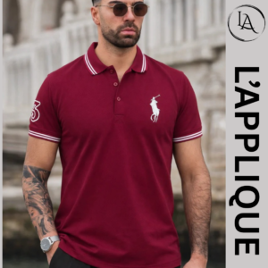 L’APPLIQUE Burgundy Signature Polo Shirt