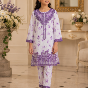 lavender lawn cotton 2-piece suite