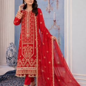 Red Lawn 3-Piece Heavy Embroidered Unstitched Dress