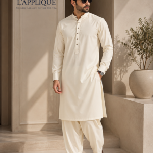 J. Washing Wear Male Unstitched Suit – Cream