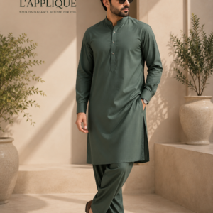 J. Washing Wear Male Unstitched Suit – Deep Olive Green