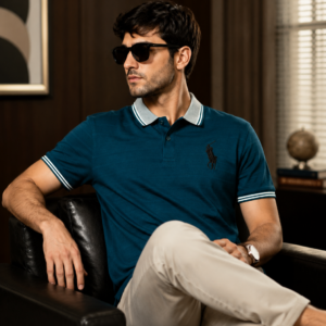 Premium Teal Half-Sleeve Polo Shirt