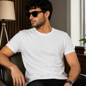 Premium White Round-Neck T-Shirt