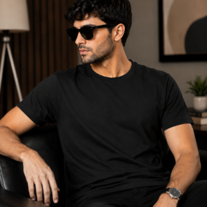 Premium Black Round-Neck T-Shirt