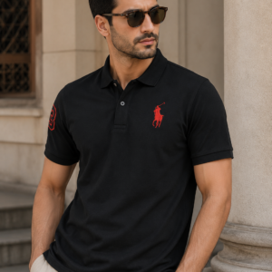 Premium Black Striped Polo Shirt