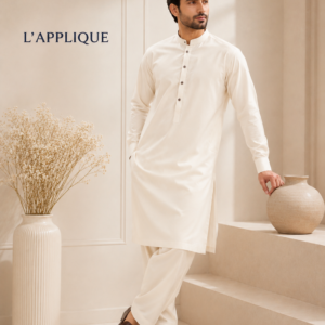 SHAFFER by GRACE, White Wash & Wear Unstitched Shalwar Kameez