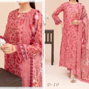 Unstitched 3-Piece Lawn Suit with Embroidered Daman & Embroidered Lawn Dupatta | L'APPLIQUE