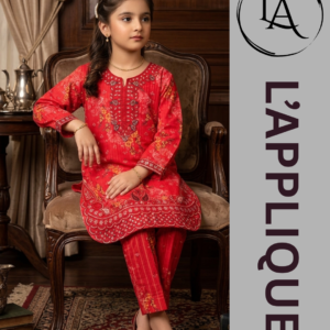 L’APPLIQUE Girls’ Printed Lawn Cotton 2-Piece Suit